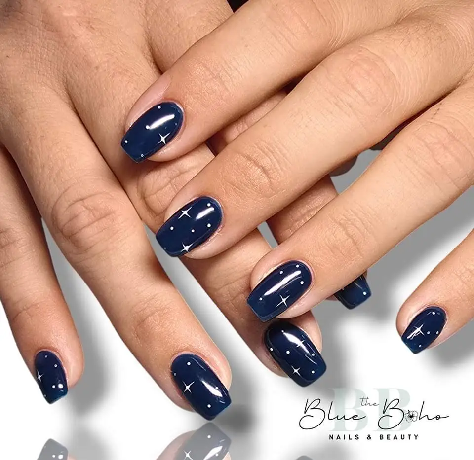 The Blue Boho Navy Nail Design